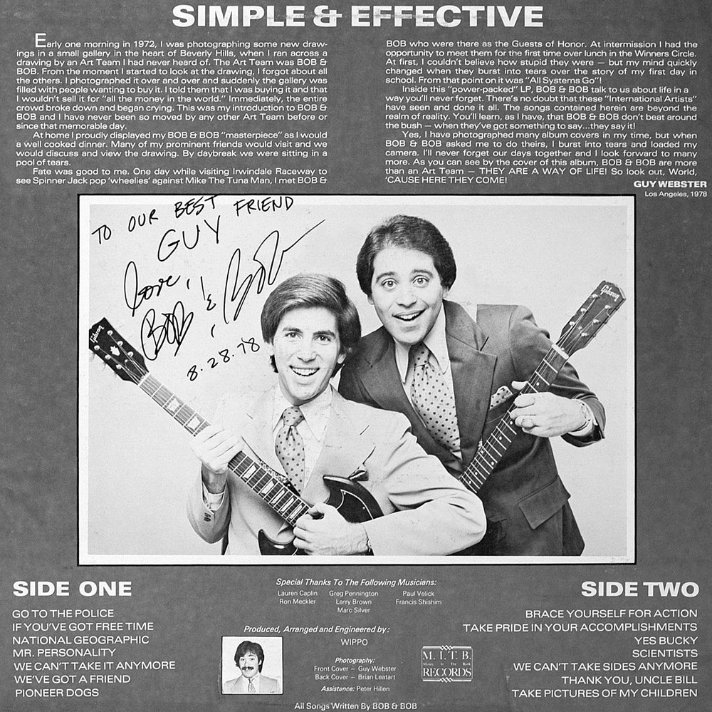 Bob & Bob - Simple & Effective - Back Cover