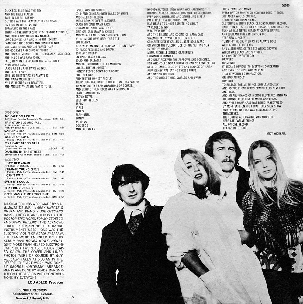 The Mamas and The Papas - Creeque Alley - Back Cover
